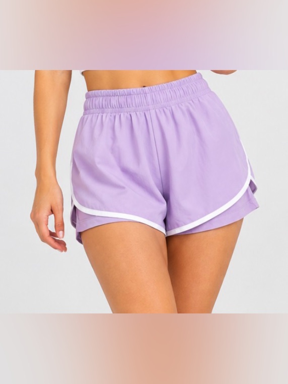 Simons Light PurpleAthletic Shorts with White Trim Y2K Medium